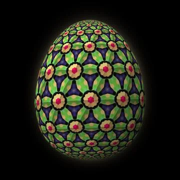 Happy Easter, Artfully designed and colorful 3D easter egg, 3D illustration o Stock Illustration