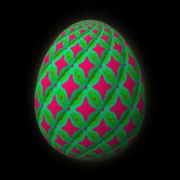 Happy Easter, Artfully designed and colorful 3D easter egg, 3D illustration o Stock Illustration