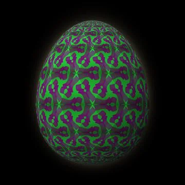 Happy Easter, Artfully designed and colorful 3D easter egg, 3D illustration o イラスト素材