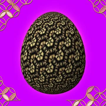 Happy Easter, Artfully designed and colorful 3D easter egg, 3D illustration o Stock Illustration