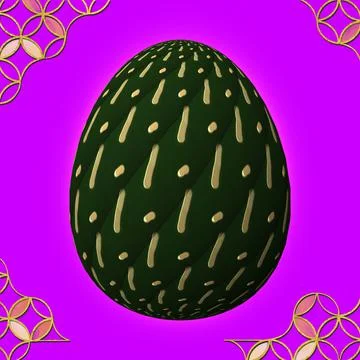 Happy Easter, Artfully designed and colorful 3D easter egg, 3D illustration o Stock Illustration