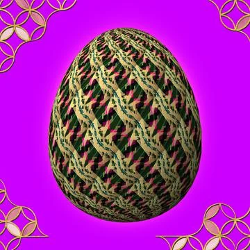 Happy Easter, Artfully designed and colorful 3D easter egg, 3D illustration o Stock Illustration