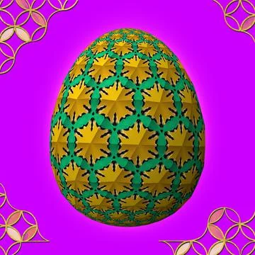 Happy Easter, Artfully designed and colorful 3D easter egg, 3D illustration o Stock-Illustration