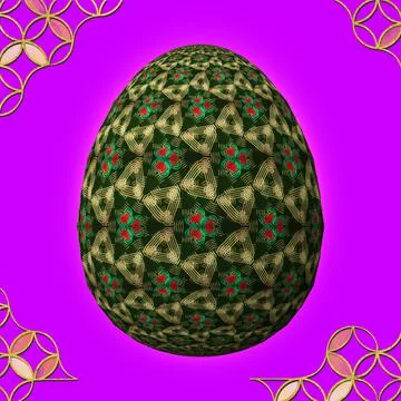 Happy Easter, Artfully designed and colorful 3D easter egg, 3D illustration o Stock Illustration