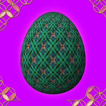 Happy Easter, Artfully designed and colorful 3D easter egg, 3D illustration o Stock Illustration