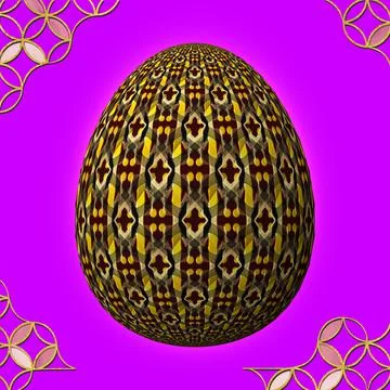Happy Easter, Artfully designed and colorful 3D easter egg, 3D illustration o Stock Illustration