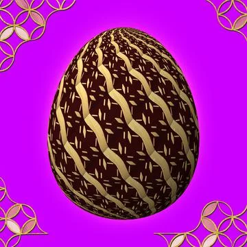 Happy Easter, Artfully designed and colorful 3D easter egg, 3D illustration o Stockillustratie