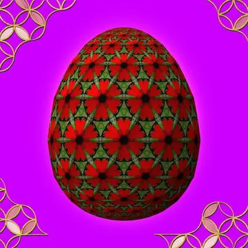 Happy Easter, Artfully designed and colorful 3D easter egg, 3D illustration o Illustrazione stock