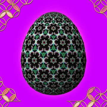 Happy Easter, Artfully designed and colorful 3D easter egg, 3D illustration o Stock Illustration