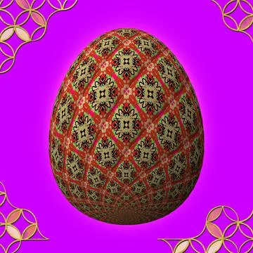 Happy Easter, Artfully designed and colorful 3D easter egg, 3D illustration o Stock Illustration
