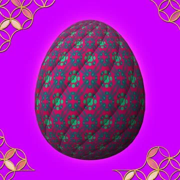 Happy Easter, Artfully designed and colorful 3D easter egg, 3D illustration o Stock Illustration