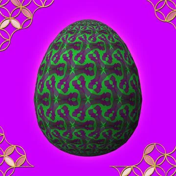 Happy Easter, Artfully designed and colorful 3D easter egg, 3D illustration o Stock Illustration