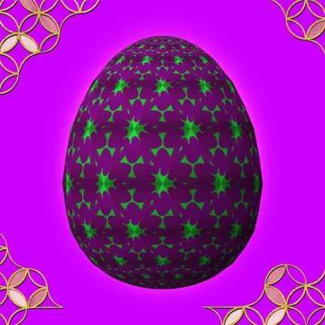 Happy Easter, Artfully designed and colorful 3D easter egg, 3D illustration o Stock Illustration