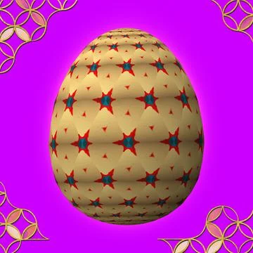 Happy Easter, Artfully designed and colorful 3D easter egg, 3D illustration o Stock Illustration