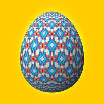 Happy Easter, Artfully designed and colorful 3D easter egg, 3D illustration o Stock-Illustration