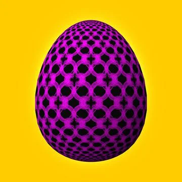Happy Easter, Artfully designed and colorful 3D easter egg, 3D illustration o Stock Illustration