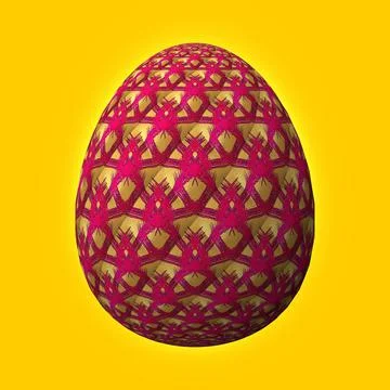 Happy Easter, Artfully designed and colorful 3D easter egg, 3D illustration o Stock Illustration