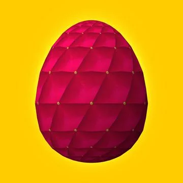 Happy Easter, Artfully designed and colorful 3D easter egg, 3D illustration o イラスト素材
