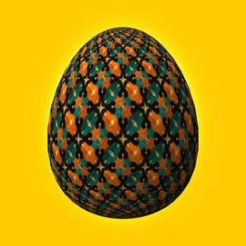 Happy Easter, Artfully designed and colorful 3D easter egg, 3D illustration o Stock Illustration