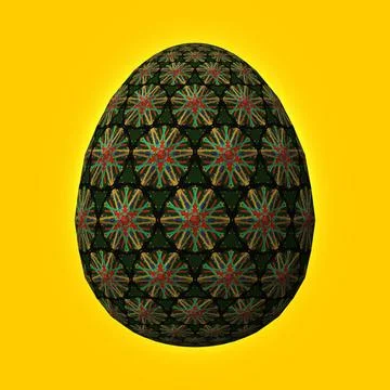 Happy Easter, Artfully designed and colorful 3D easter egg, 3D illustration o 库存插图