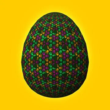 Happy Easter, Artfully designed and colorful 3D easter egg, 3D illustration o Stock Illustration