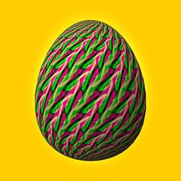 Happy Easter, Artfully designed and colorful 3D easter egg, 3D illustration o イラスト素材