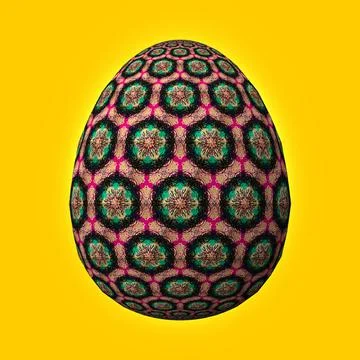 Happy Easter, Artfully designed and colorful 3D easter egg, 3D illustration o Stock-Illustration