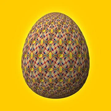 Happy Easter, Artfully designed and colorful 3D easter egg, 3D illustration o Illustrazione stock