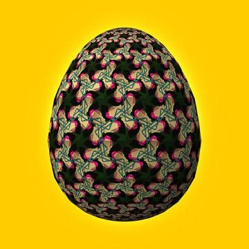 Happy Easter, Artfully designed and colorful 3D easter egg, 3D illustration o Stock Illustration