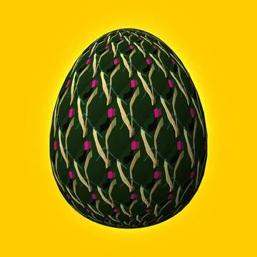 Happy Easter, Artfully designed and colorful 3D easter egg, 3D illustration o 库存插图