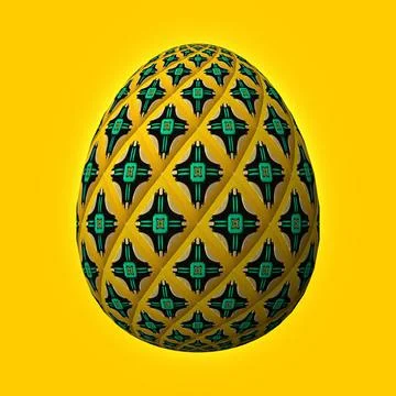 Happy Easter, Artfully designed and colorful 3D easter egg, 3D illustration o Stock Illustration