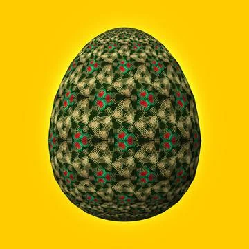 Happy Easter, Artfully designed and colorful 3D easter egg, 3D illustration o Stock-Illustration