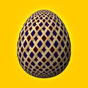 Happy Easter, Artfully designed and colorful 3D easter egg, 3D illustration o Stock Illustration