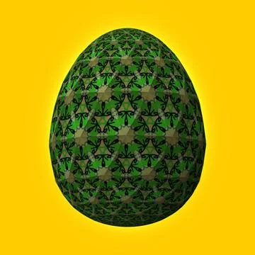 Happy Easter, Artfully designed and colorful 3D easter egg, 3D illustration o Stock Illustration