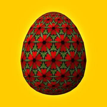 Happy Easter, Artfully designed and colorful 3D easter egg, 3D illustration o 스톡 일러스트