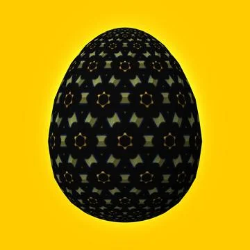 Happy Easter, Artfully designed and colorful 3D easter egg, 3D illustration o Illustrazione stock