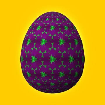 Happy Easter, Artfully designed and colorful 3D easter egg, 3D illustration o イラスト素材