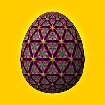 Happy Easter, Artfully designed and colorful 3D easter egg, 3D illustration o Stock Illustration