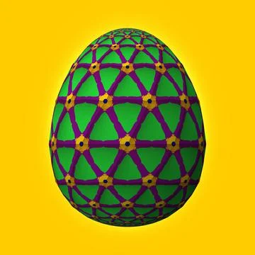 Happy Easter, Artfully designed and colorful 3D easter egg, 3D illustration o Illustrazione stock