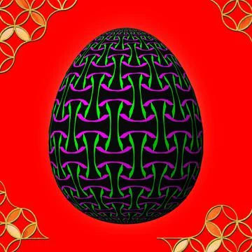 Happy Easter, Artfully designed and colorful 3D easter egg Stock Illustration