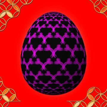 Happy Easter, Artfully designed and colorful 3D easter egg Stock Illustration