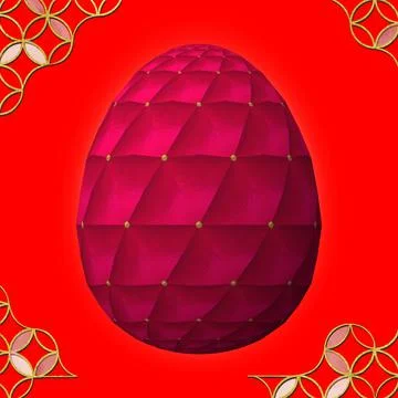Happy Easter, Artfully designed and colorful 3D easter egg イラスト素材