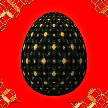 Happy Easter, Artfully designed and colorful 3D easter egg イラスト素材