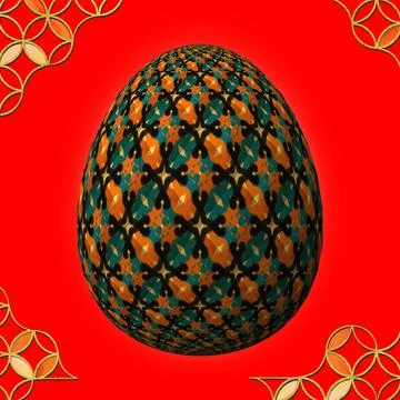 Happy Easter, Artfully designed and colorful 3D easter egg 스톡 일러스트