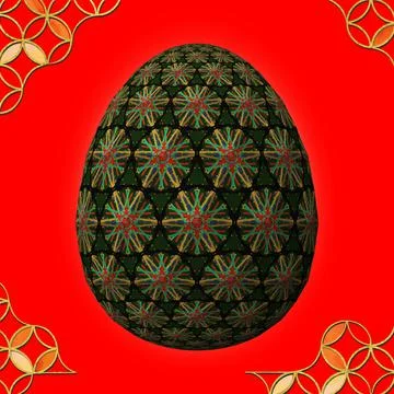 Happy Easter, Artfully designed and colorful 3D easter egg イラスト素材