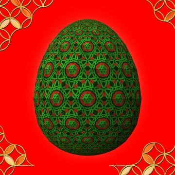 Happy Easter, Artfully designed and colorful 3D easter egg イラスト素材