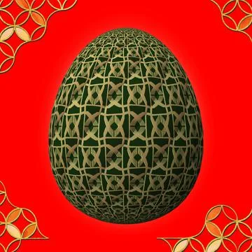 Happy Easter, Artfully designed and colorful 3D easter egg 库存插图