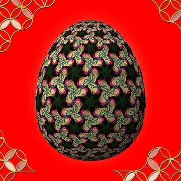 Happy Easter, Artfully designed and colorful 3D easter egg Stockillustratie