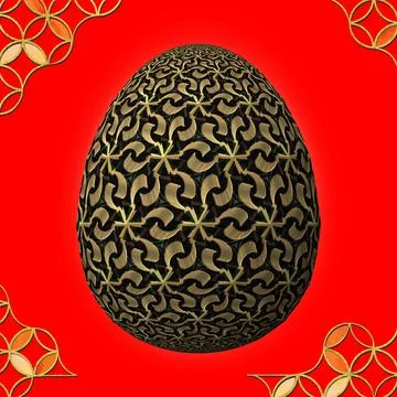 Happy Easter, Artfully designed and colorful 3D easter egg 스톡 일러스트