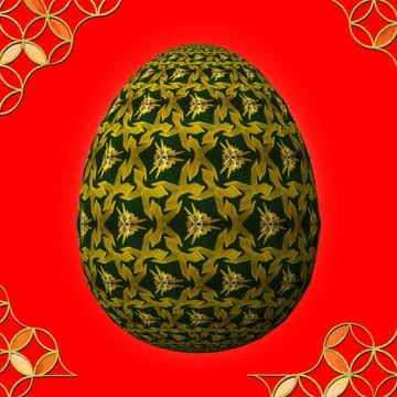Happy Easter, Artfully designed and colorful 3D easter egg Stock Illustration